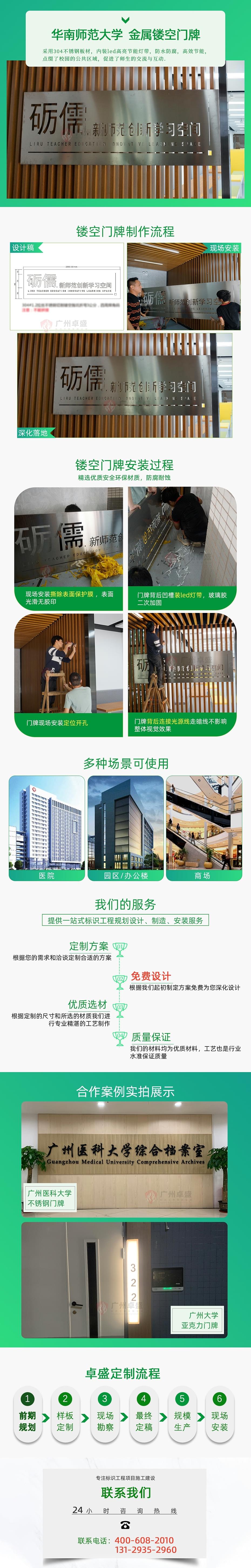 師范大學-鏤空門牌-卓盛標識